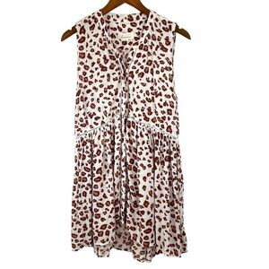 By Anthropologie Nia Sleeveless Animal Print Tunic Lightweight Size Medi…